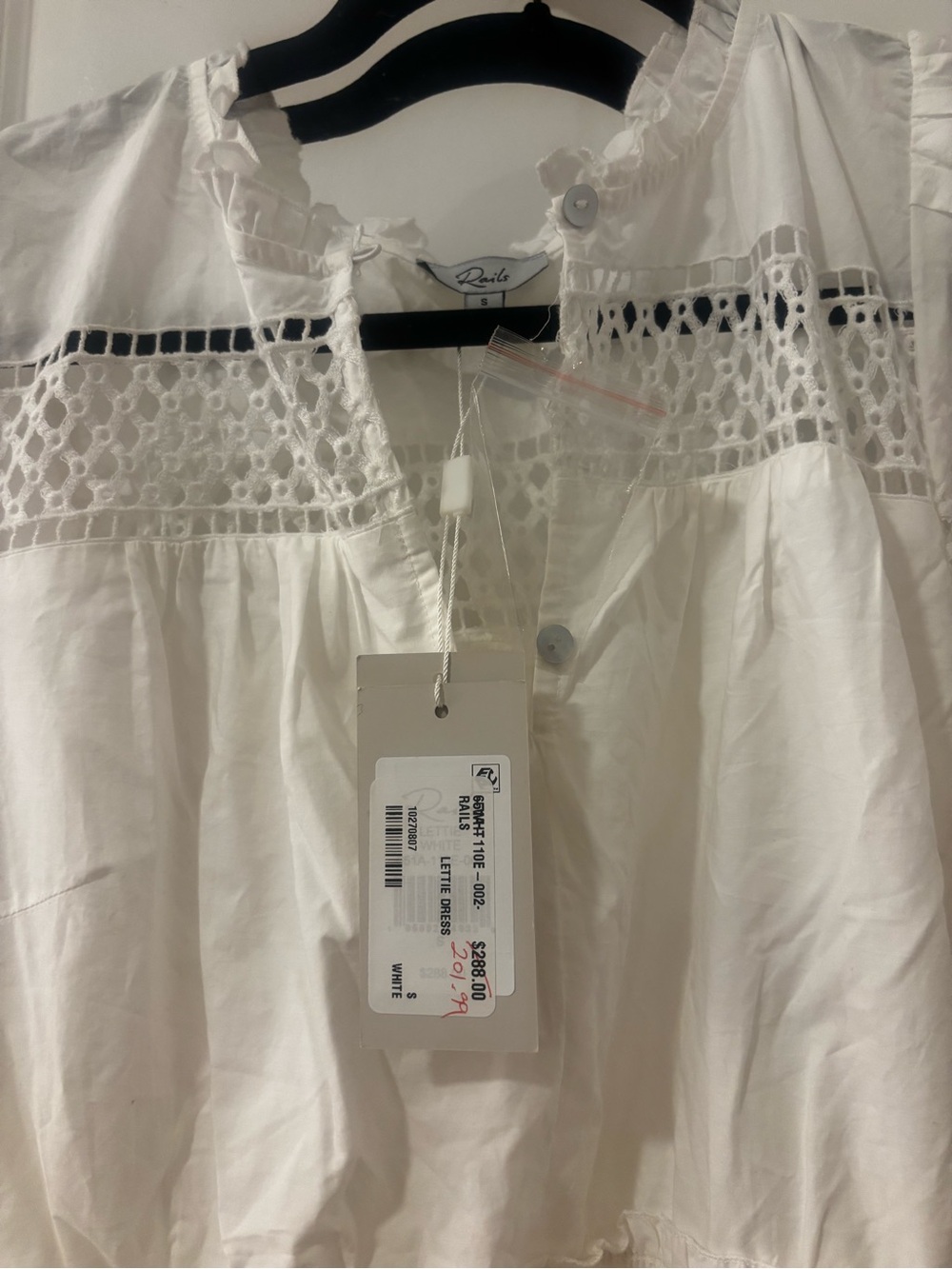 Rails DIDI White Eyelet Tiered Mini Dress NWT - Picture 3 of 4